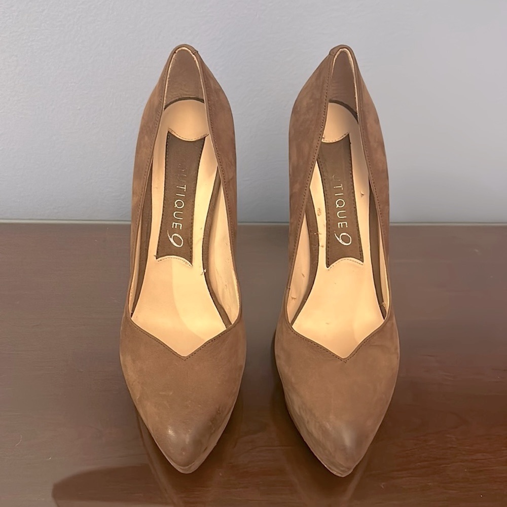 Boutique 9 Womens Shoes Taupe High Heel Pumps Size 6 1/2